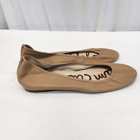 Sam Edelman Womens Fritz Ballet Flats Size 9.5M Beige Leather Slip on Shoes - Picture 4 of 10